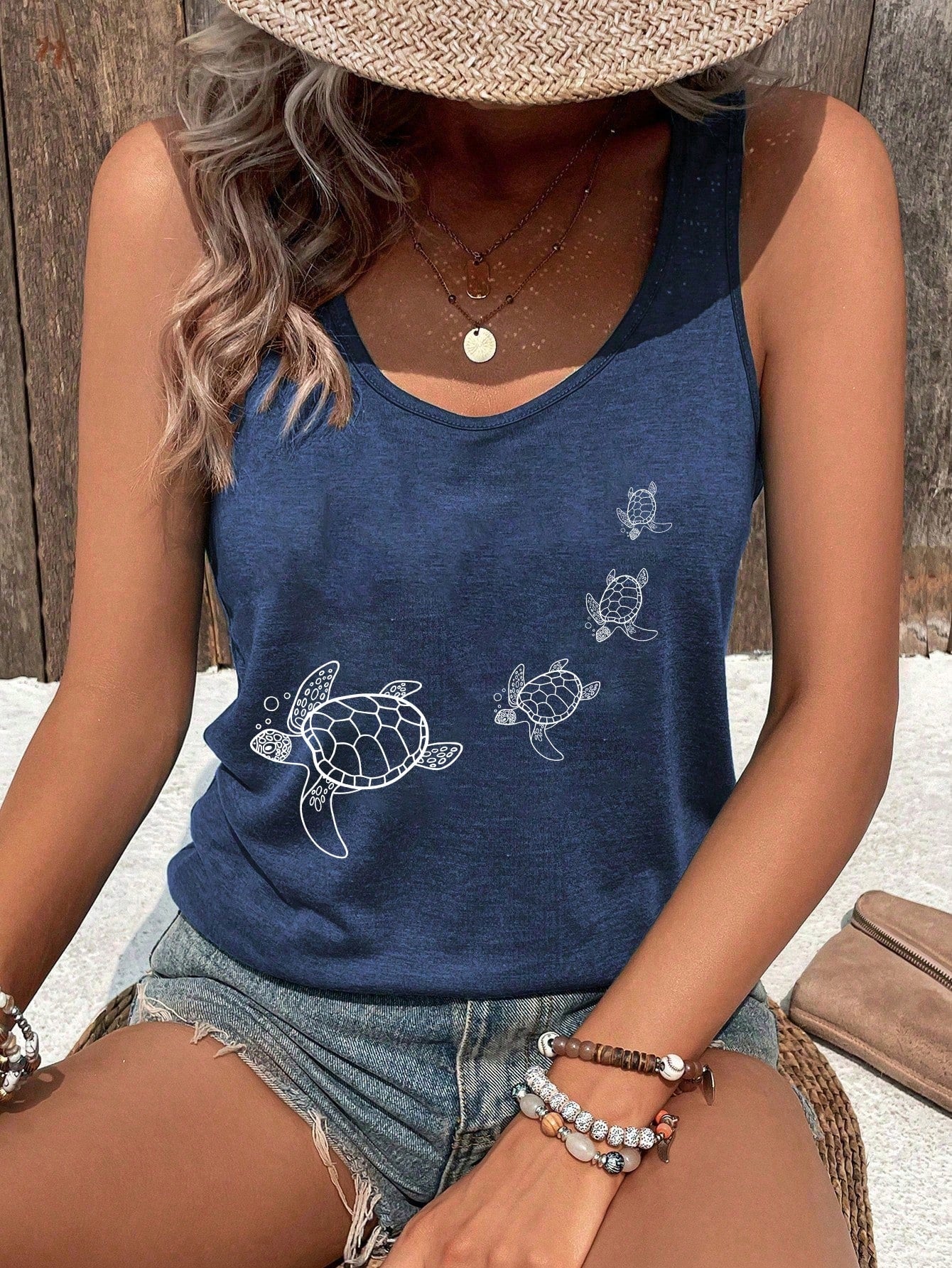 INAWLY Women Dragonfly Pattern Sleeveless Simple Casual Tank Top For Everyday