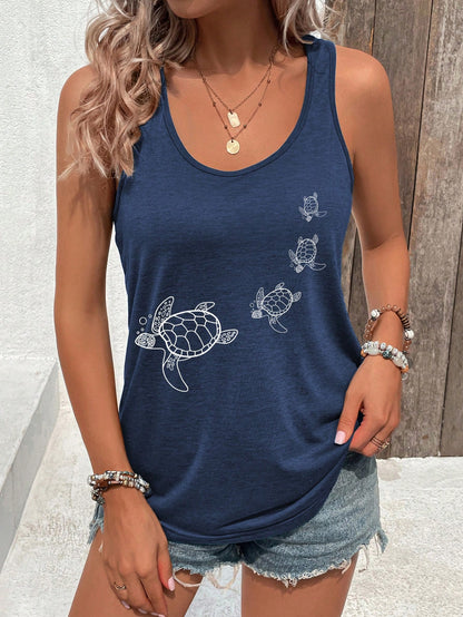 INAWLY Women Dragonfly Pattern Sleeveless Simple Casual Tank Top For Everyday