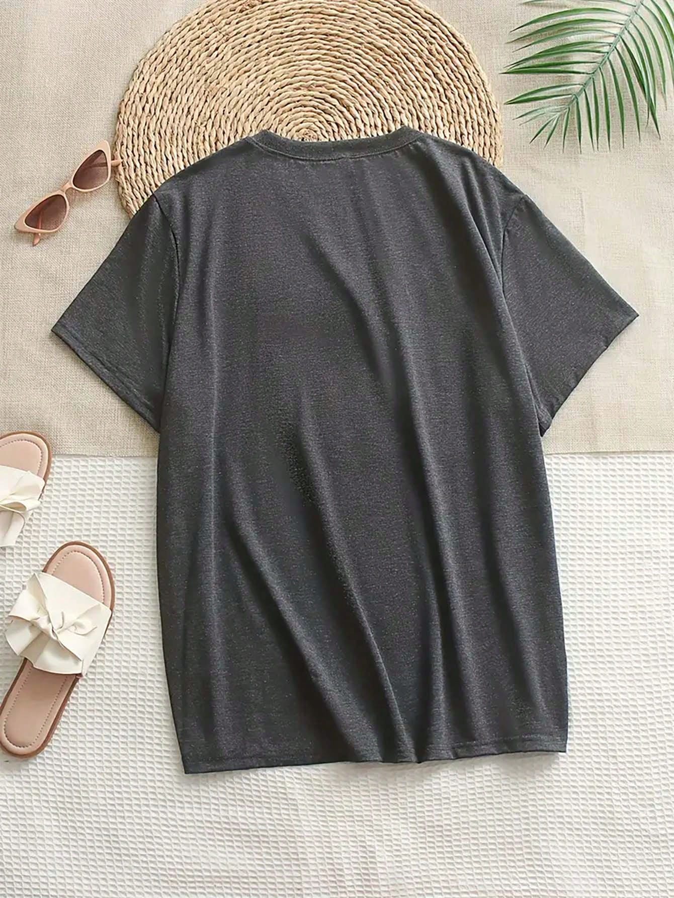 INAWLY Women Round Neck Fashion Print T-Shirt- Casual Round Neck Top- Lightweight T-Shirt Suitable For All Seasons
