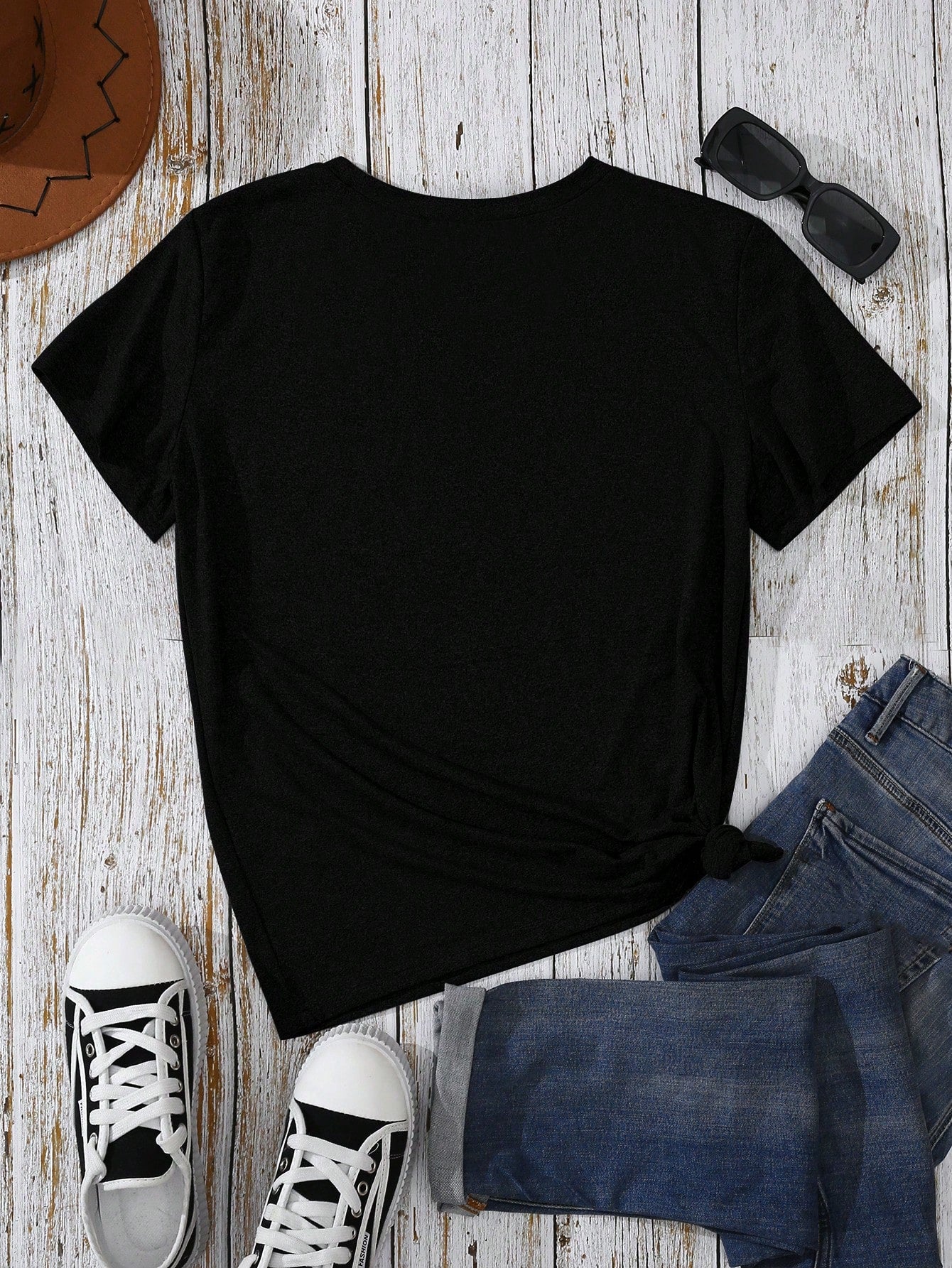 INAWLY Women's Heart Print Short Sleeve T-Shirt Graphic Tees Women Tops