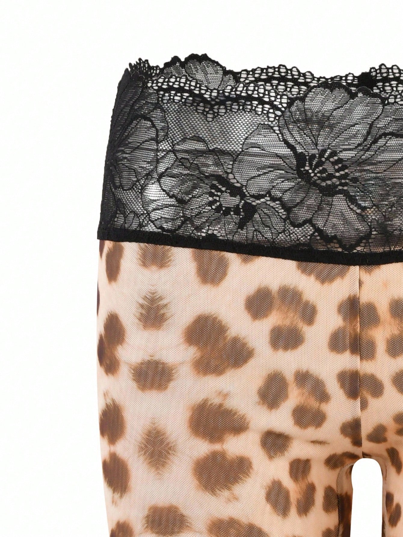 INAWLY Women's Leopard Print Lace Panel Cami Top With Elastic Waist Ankle Pants, Spring New Arrival