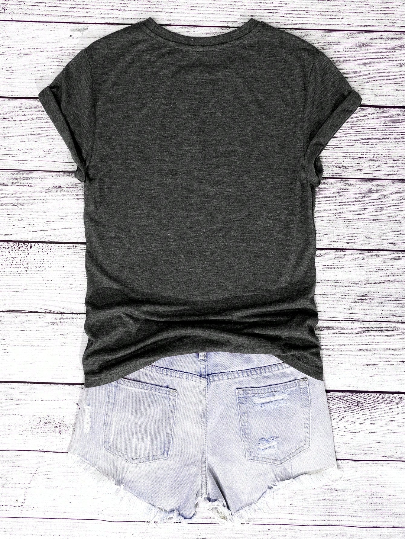 INAWLY Women's Round Neck Heart Print Short Sleeve Casual And Fashion Regular T-Shirt