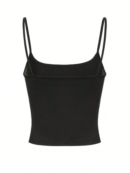 INAWLY Women's Solid Color Ruffle Slim Fit Camisole