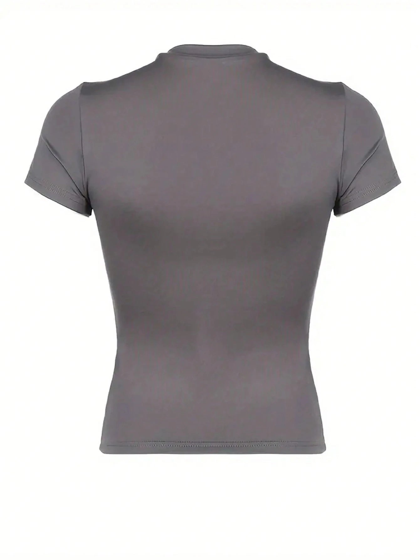 INAWLY Women V-Neck Short Sleeve Cropped Fitted Casual T-Shirt