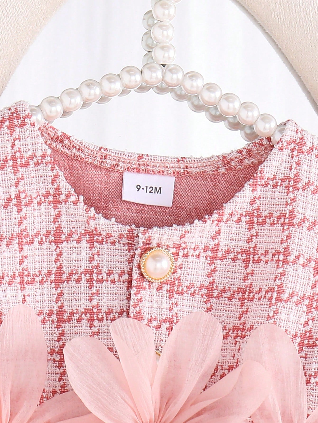 Infant Pink Set, Baby Plaid Sleeveless Top + Shorts 2pcs Outfit