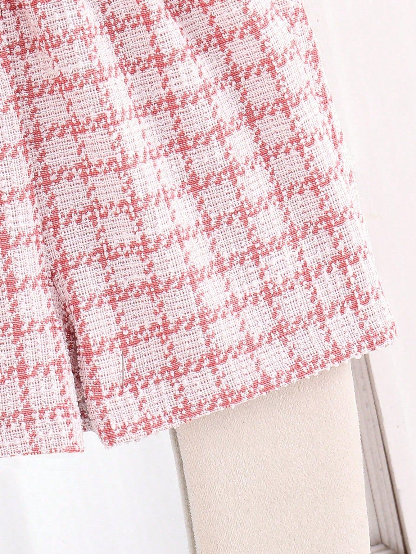 Infant Pink Set, Baby Plaid Sleeveless Top + Shorts 2pcs Outfit