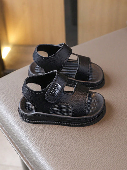 Infant Sandals, Unisex Fashion Versatile Non-Slip Durable Rubber Soft Sole Hook And Loop Toddler Sandals