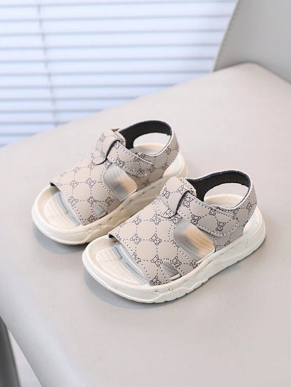 Infant Sandals, Unisex Fashion Versatile Non-Slip Durable Rubber Soft Sole Hook And Loop Toddler Sandals