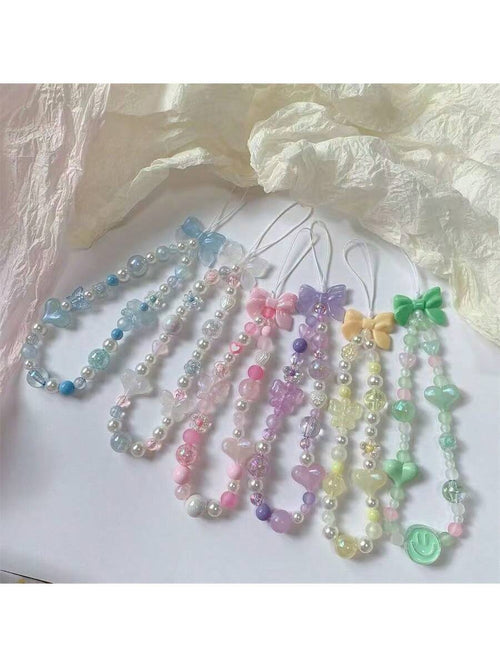 INS Style Bowknot Chain Lanyard Wrist Strap For Cellphone, Anti-Lost Design, Fashionable Accessories