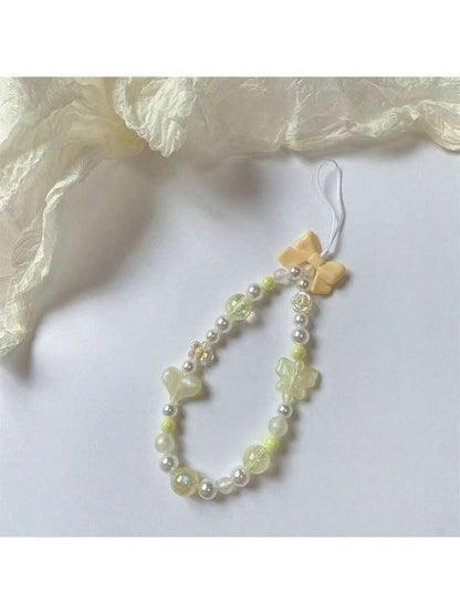 INS Style Bowknot Chain Lanyard Wrist Strap For Cellphone, Anti-Lost Design, Fashionable Accessories