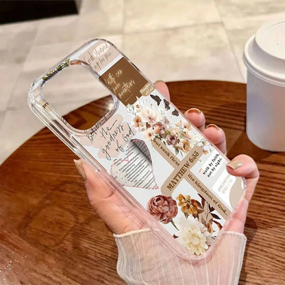 Inspirational Mobile Phone Case, Adorned With Elegant Script And Floral Accents, Suitable For IPhone 16, 15, 14, 13, 12 And 11 Pro Models, Made Of TPU Material, And Provides Shockproof Protection. Ide