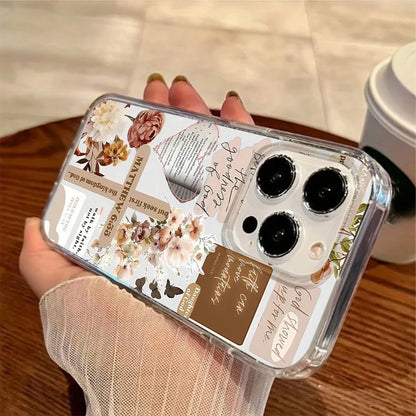 Inspirational Mobile Phone Case, Adorned With Elegant Script And Floral Accents, Suitable For IPhone 16, 15, 14, 13, 12 And 11 Pro Models, Made Of TPU Material, And Provides Shockproof Protection. Ide