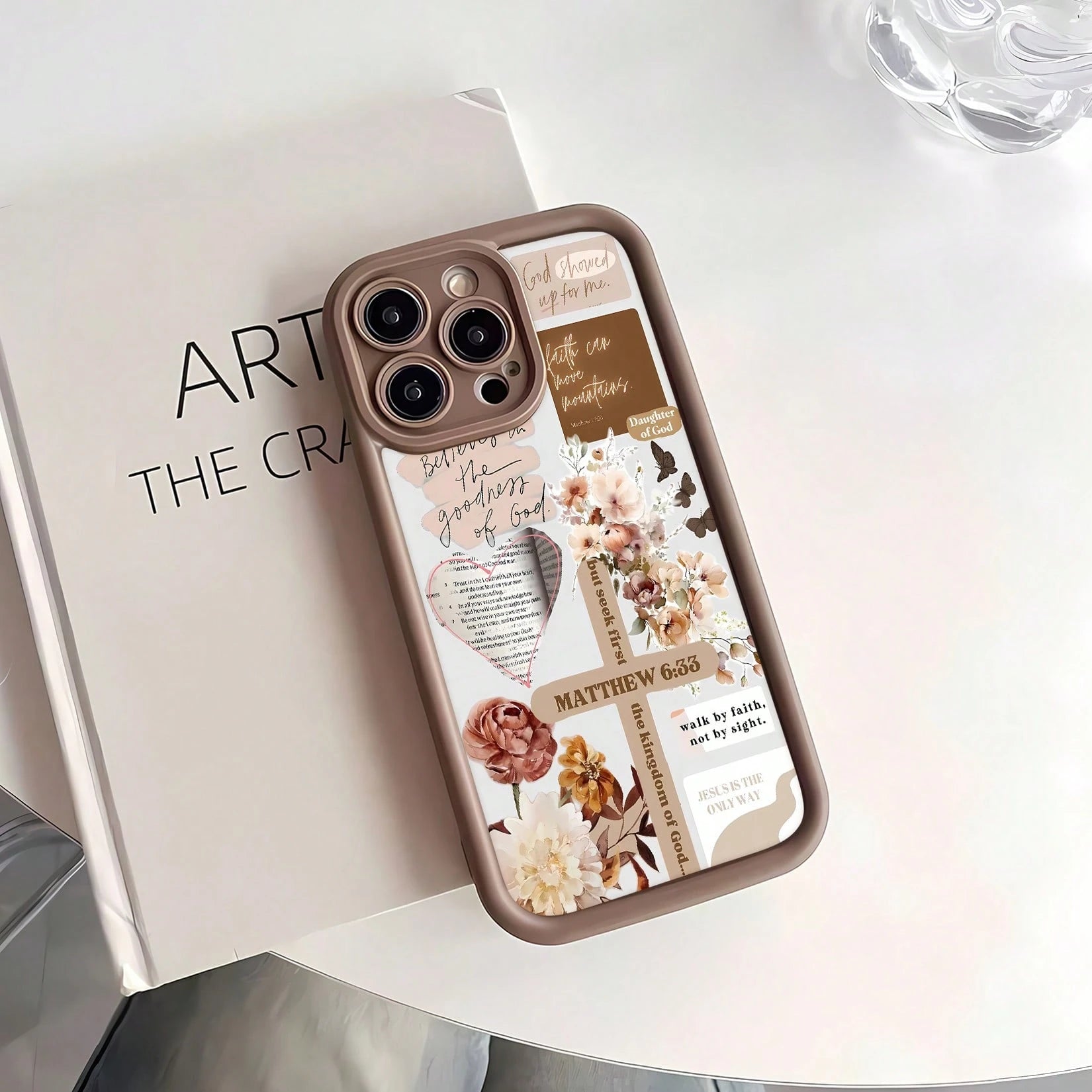 Inspirational Mobile Phone Case, Adorned With Elegant Script And Floral Accents, Suitable For IPhone 16, 15, 14, 13, 12 And 11 Pro Models, Made Of TPU Material, And Provides Shockproof Protection. Ide