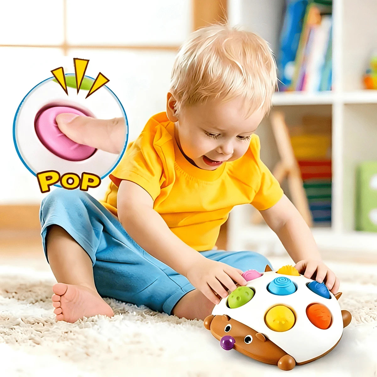 Interactive Hedgehog Toy| Focuses On Fine Motor Skill Training, 7-Button Hand-Eye Coordination Educational Press Toy Helps Develop Baby's Finger Dexterity And Concentration- Suitable For Parties And
