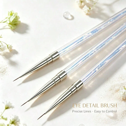 Iridescent Clear Handle Nail Liner Brush, Ultra Fine Tip Nail Art Hand Painting Pen