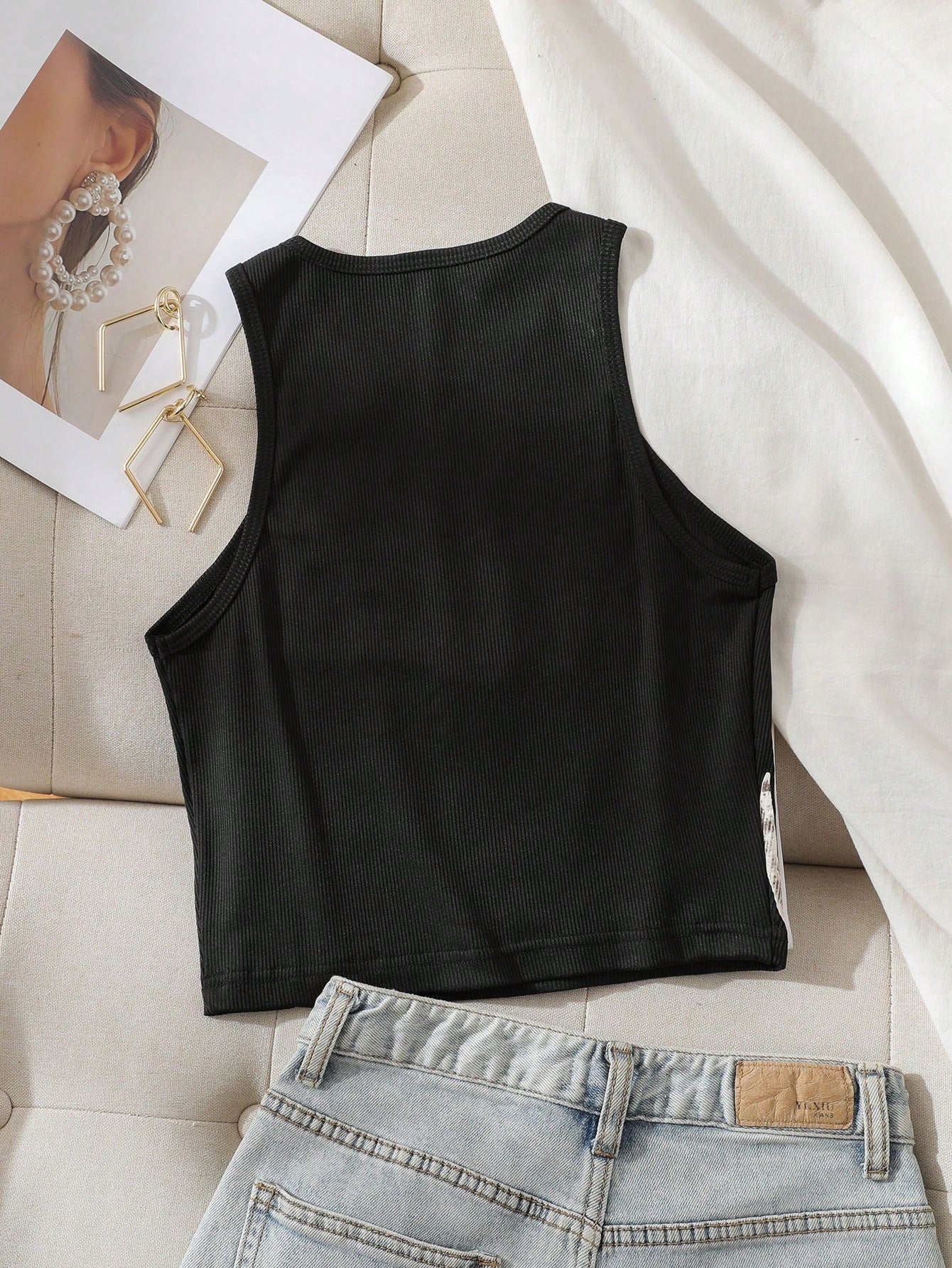 IslaSuriya Skeleton Print Tank Top Graphic Tees Women Tops