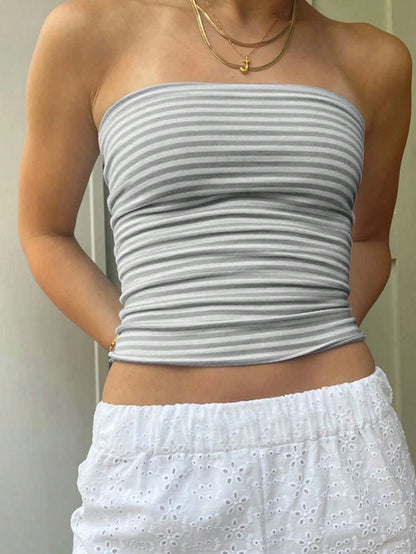 IslaSuriya Striped Minimalist Women's Bandeau Top, Gift For Friends