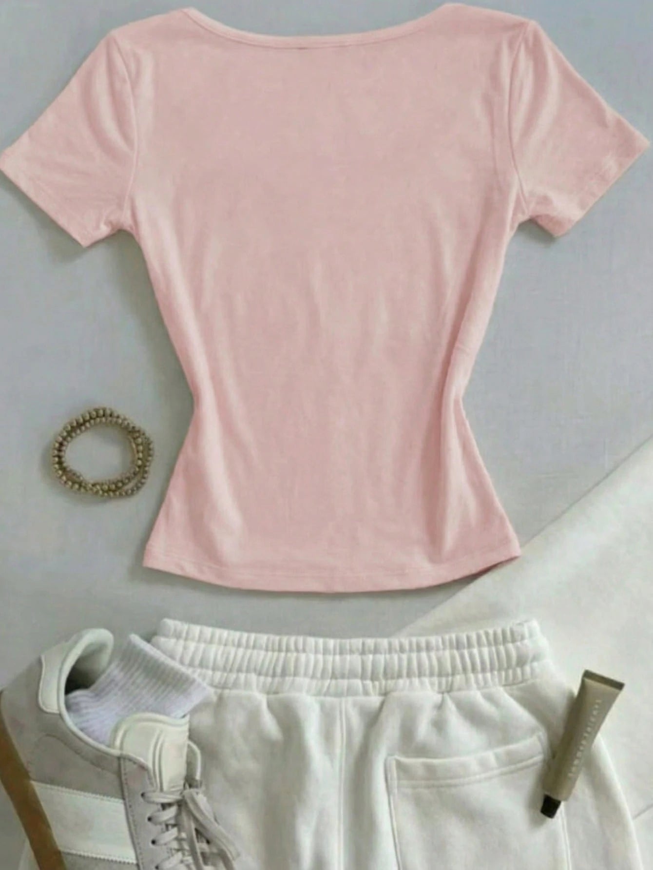 IslaSuriya Two Pieces Pink Square Neck Leopard Print Slim T-Shirt, Fashionable Square Neck Slim Short-Sleeve T-Shirt, T-Shirt, Fashionable T-Shirt, Ideal Gift For Siblings, Perfect Gift For Sisters, M