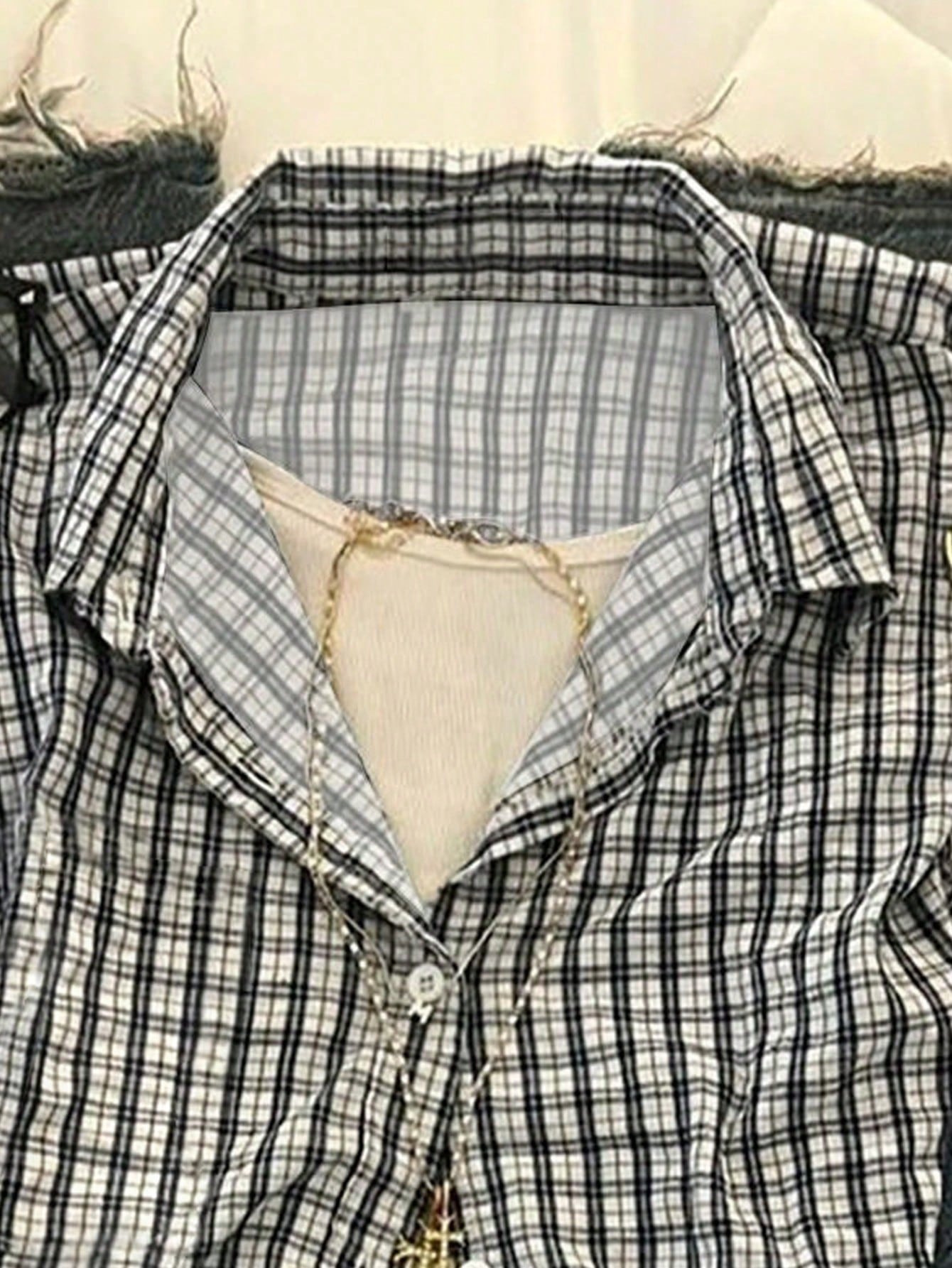 IslaSuriya Women's Casual Comfortable Shirt/ Fashion Plaid & Striped Color-Block Single-Buckle Shirt/ Casual Style/ Daily Wear/ Summer