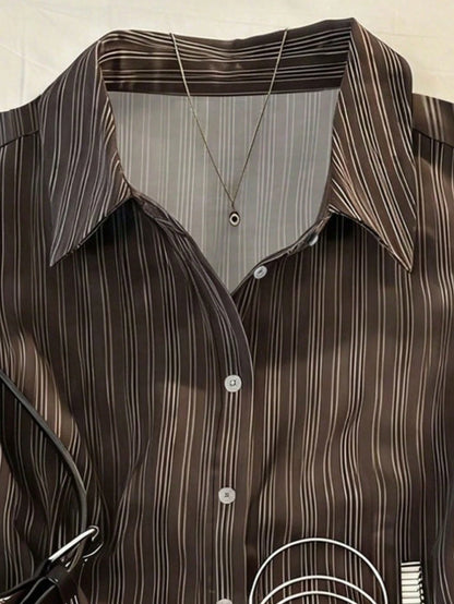 IslaSuriya Women's Casual Comfortable Shirt/ Fashion Plaid & Striped Color-Block Single-Buckle Shirt/ Casual Style/ Daily Wear/ Summer