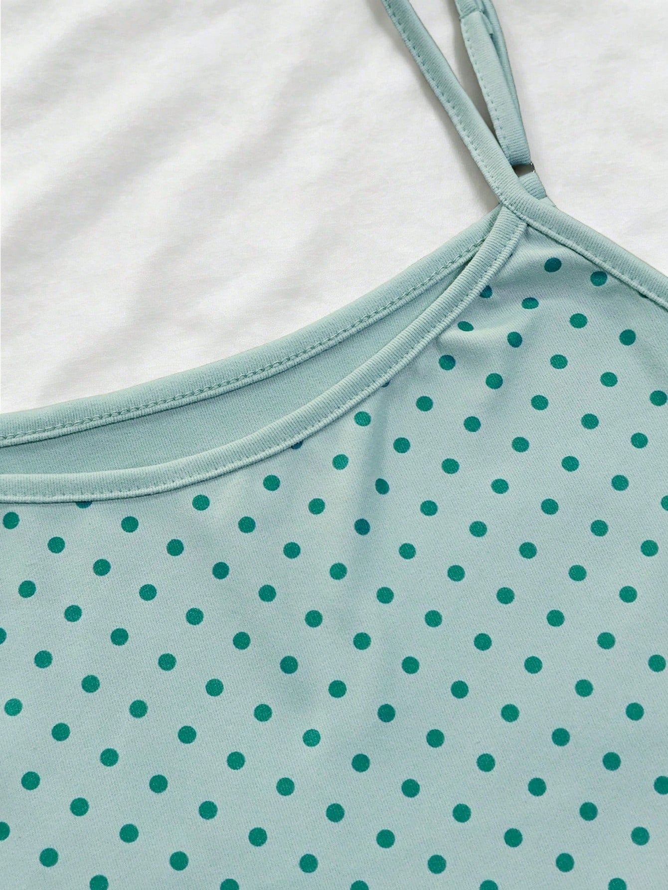 IslaSuriya Women's Casual Polka Dot Print Crew Neck Bodycon Camisole For Summer