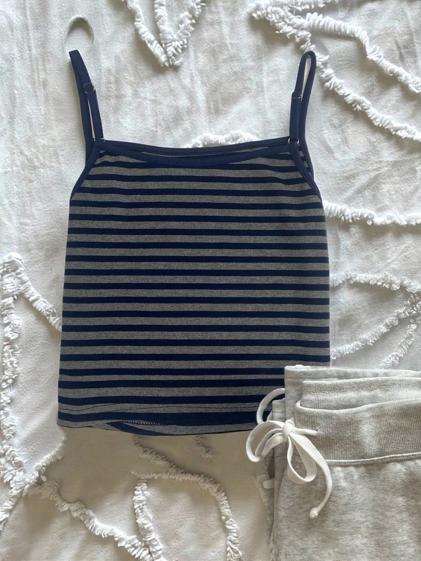 IslaSuriya Women's Casual Versatile Navy Blue Striped Camisole