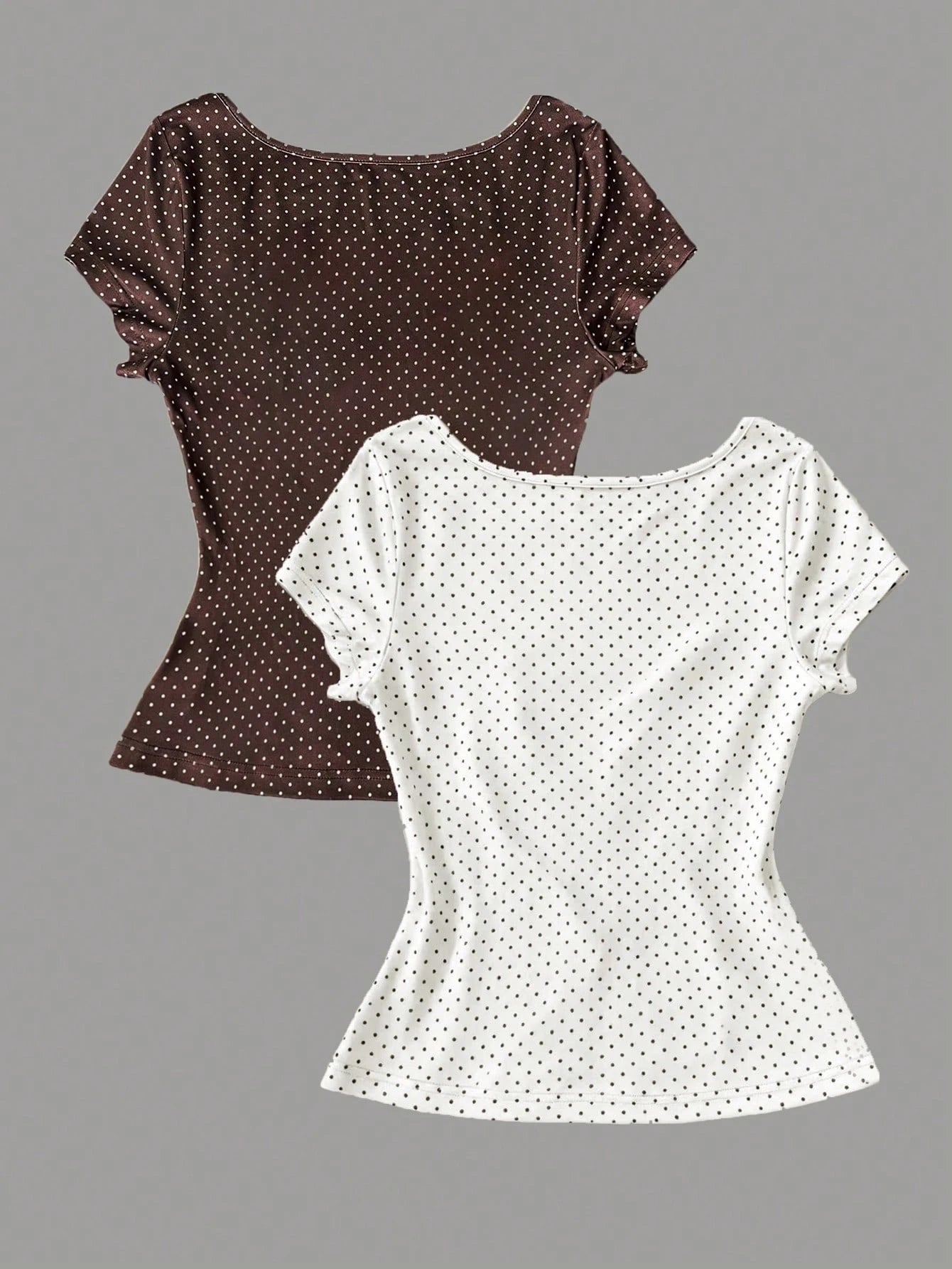 IslaSuriya Women's Summer Casual Polka Dot Print Knot T-Shirt