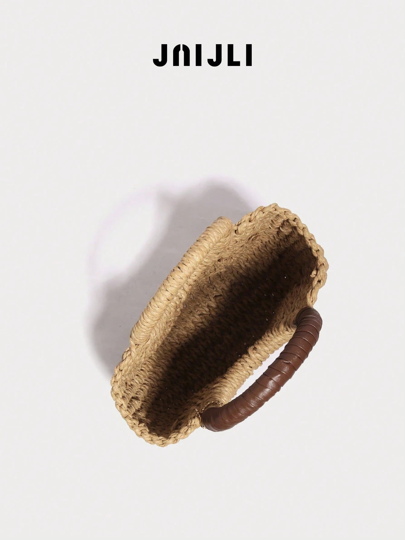 JNIJLI Natural Straw Ring Hand Bolso Bandolera Leather Tassel Pendant Women Summer Beach Vacation Mini Shoulder Hand Purse