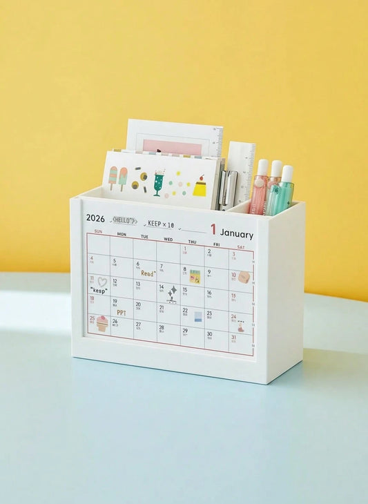 Joivida The 2026 Multi-Functional Desktop Storage Rack With A Storage Box, Cute Pen Holder And Notepad Is Suitable For Home Office Decoration, Workspace Organization, Study Planning, Modern Storage, C