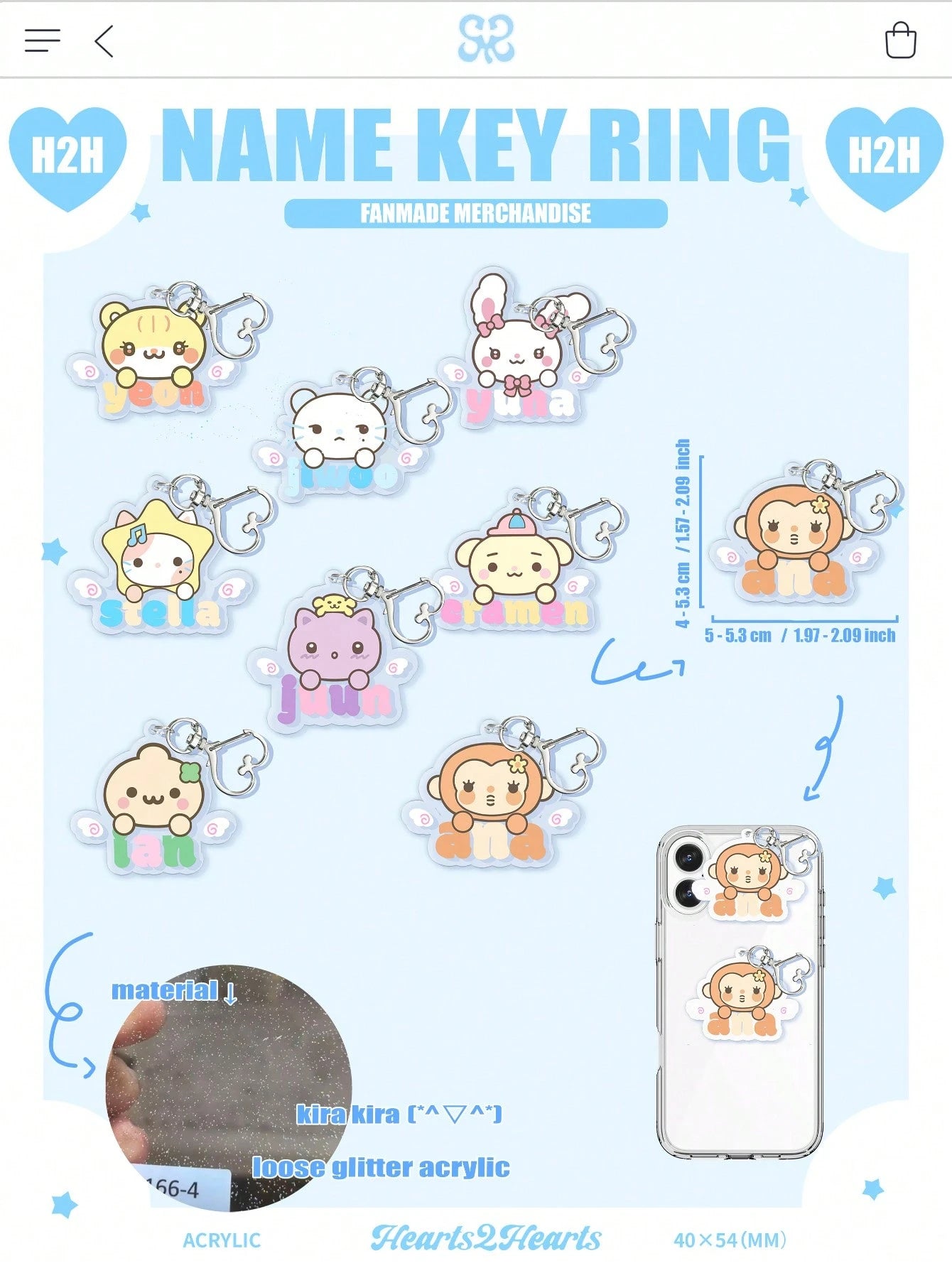 K-POP Heart2Heart Keychains, IAN,JIWOO Keychain,YUHA Keychain,YEON,STRLLAM,Korean Music Fan Merchandise,H2h,Y2K Bag Charm,2D Keychain Pendant,Special Gift For Friends