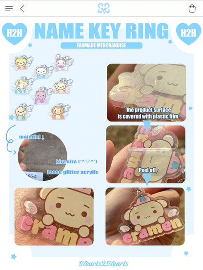 K-POP Heart2Heart Keychains, IAN,JIWOO Keychain,YUHA Keychain,YEON,STRLLAM,Korean Music Fan Merchandise,H2h,Y2K Bag Charm,2D Keychain Pendant,Special Gift For Friends