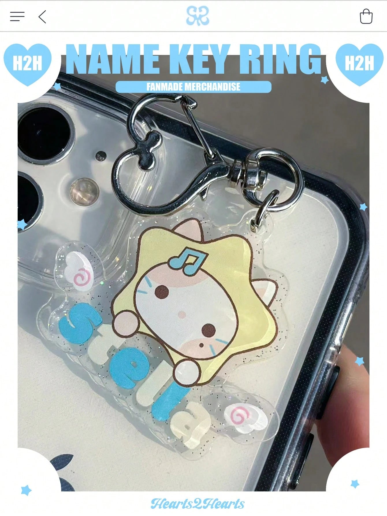 K-POP Heart2Heart Keychains, IAN,JIWOO Keychain,YUHA Keychain,YEON,STRLLAM,Korean Music Fan Merchandise,H2h,Y2K Bag Charm,2D Keychain Pendant,Special Gift For Friends