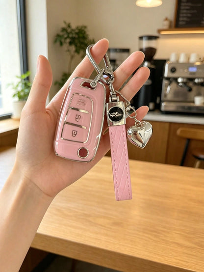 Key Lanyard With Bow Pendant, Compatible With 20 Modern New Joyful Key Covers, Suitable For Yue Na, Sheng Da, Elantra, Ming Tu, Yi Xing Car Protective Shell Case, Fashionable And Minimalist Key Bag Pr