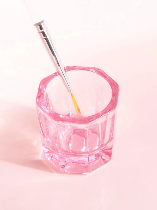 klimonla 1pc Glass Crystal Cup, Nail Art Acrylic Liquid Powder Nail Art Cups Bowl Glassware Tools, Pink,Nail Supplies,Nail Tools,Nail Art Tools,Back To School,Nails,Nail Tools For Press On Nails
