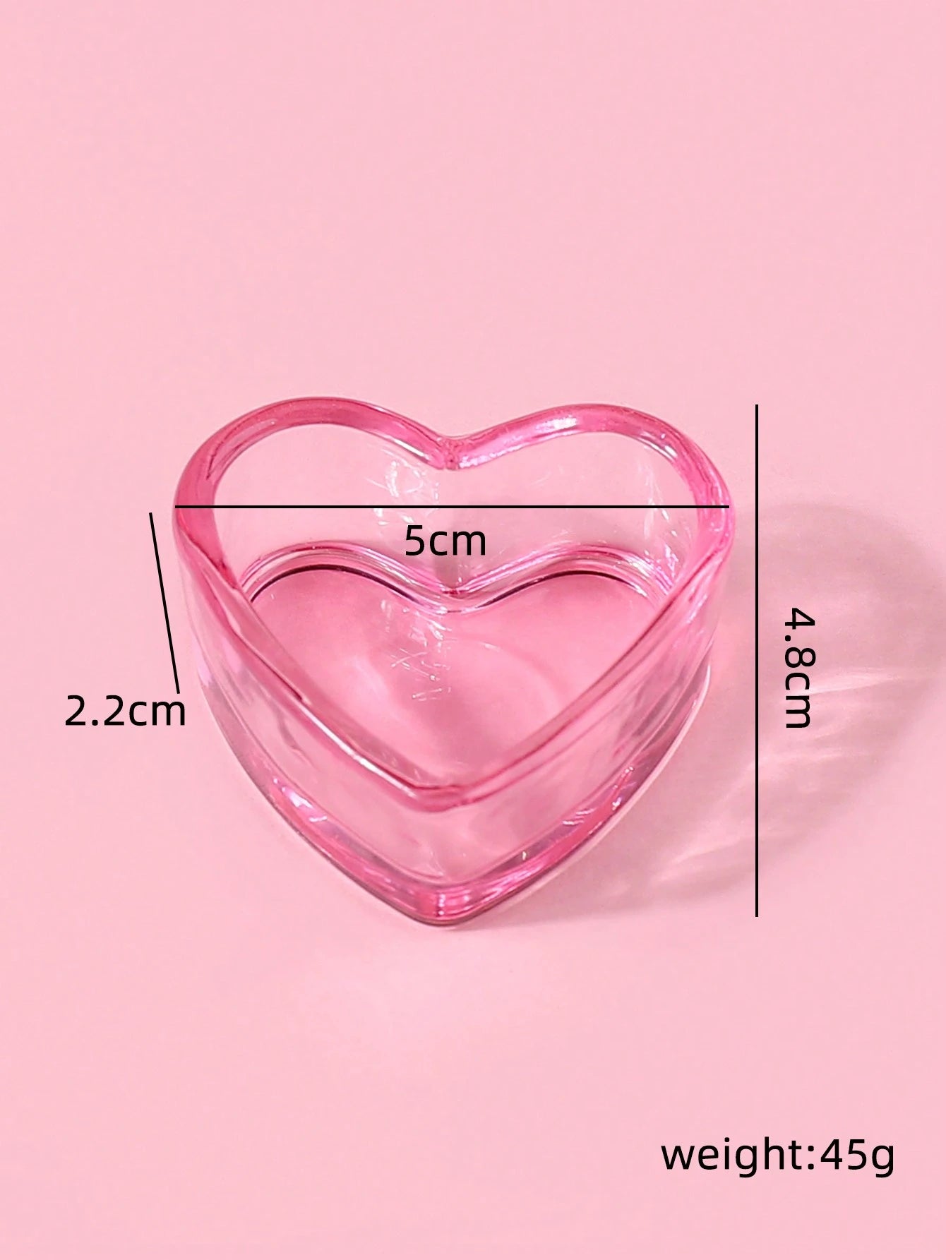 klimonla 1Pc Multifunctional Mini Pink Heart Shaped Wash Cup, Paint Mixing Cup, Crystal Glass,Nail Supplies,Nail Tools,Nail Art Tools,Back To School,Nails,Nail Tools For Press On Nails
