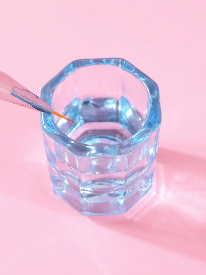 klimonla 1Pc Multifunctional Mini Pink Heart Shaped Wash Cup, Paint Mixing Cup, Crystal Glass,Nail Supplies,Nail Tools,Nail Art Tools,Back To School,Nails,Nail Tools For Press On Nails