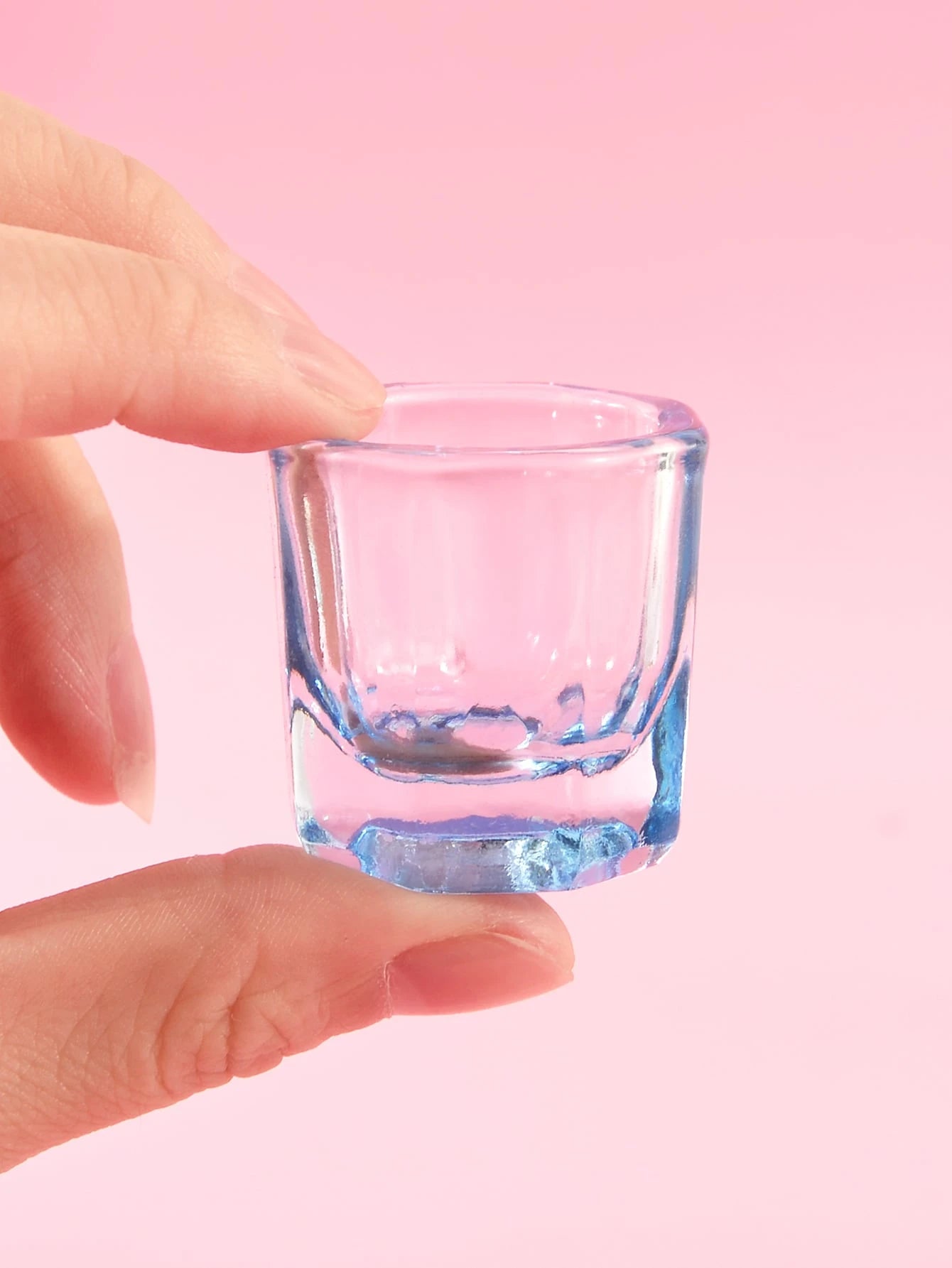 klimonla 1Pc Multifunctional Mini Pink Heart Shaped Wash Cup, Paint Mixing Cup, Crystal Glass,Nail Supplies,Nail Tools,Nail Art Tools,Back To School,Nails,Nail Tools For Press On Nails
