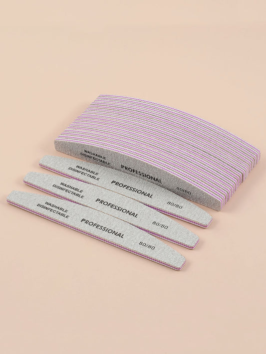 klimonla 5pcs 80/80 Grit Nail File,Nail Supplies,Nail Tools,Nail Art Tools,Back To School,Nails,Nail Tools For Press On Nails