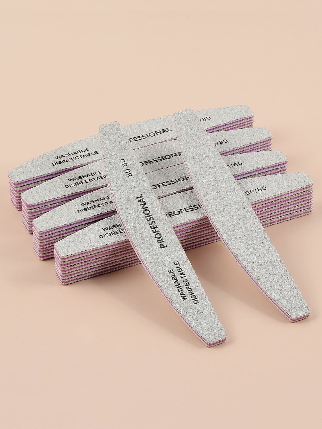 klimonla 5pcs 80/80 Grit Nail File,Nail Supplies,Nail Tools,Nail Art Tools,Back To School,Nails,Nail Tools For Press On Nails