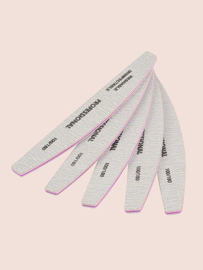 klimonla 5pcs 80/80 Grit Nail File,Nail Supplies,Nail Tools,Nail Art Tools,Back To School,Nails,Nail Tools For Press On Nails