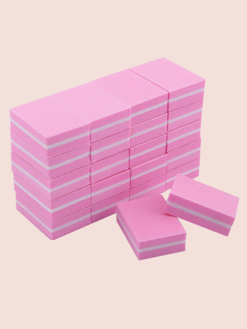 klimonla Pink Mini Nail Buffer Block 180/100 Grit Sponge Nail Polish Sanding Buffer Strips Nail File Blocks Manicure Tools 20pcs