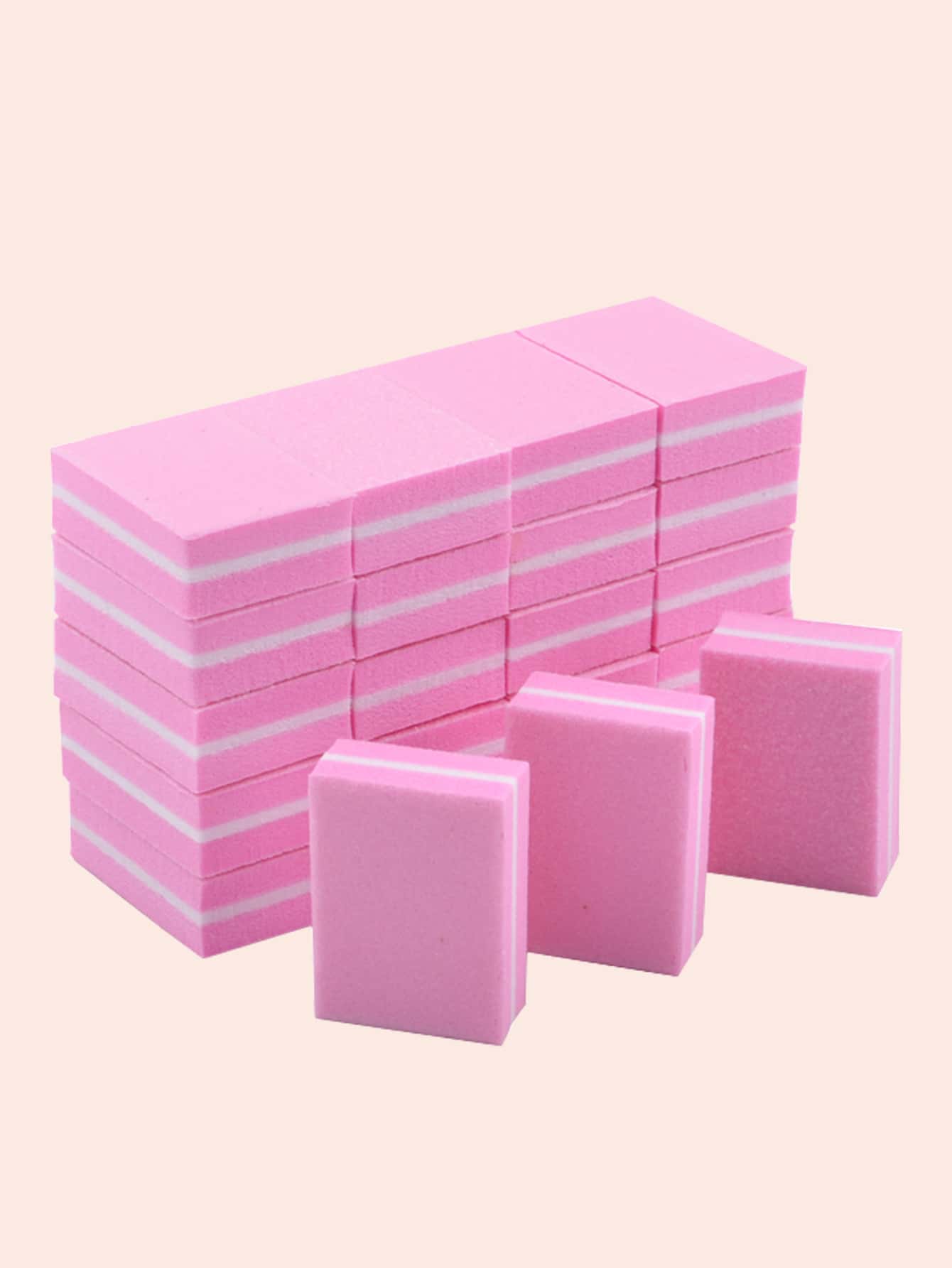 klimonla Pink Mini Nail Buffer Block 180/100 Grit Sponge Nail Polish Sanding Buffer Strips Nail File Blocks Manicure Tools 20pcs