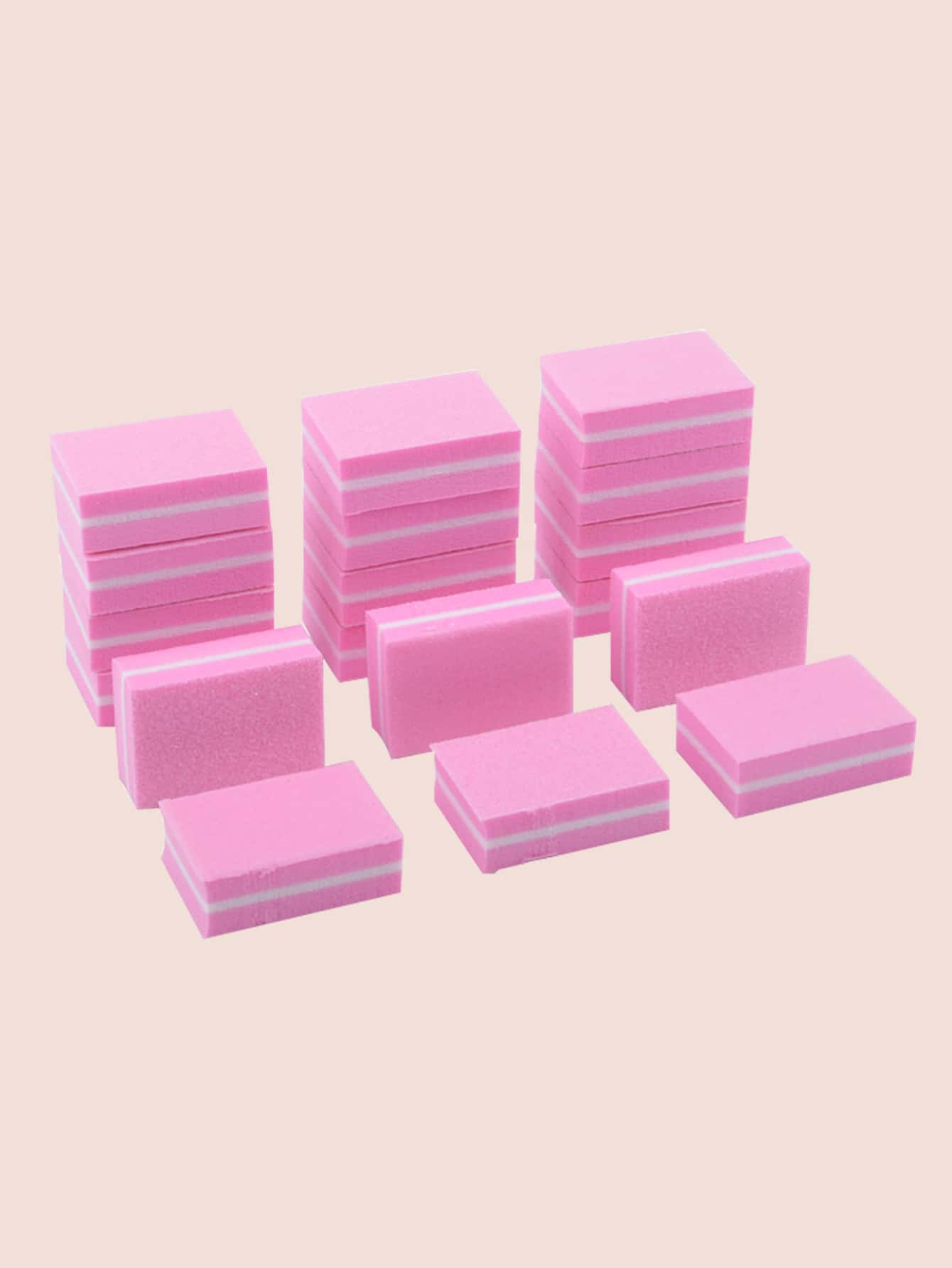 klimonla Pink Mini Nail Buffer Block 180/100 Grit Sponge Nail Polish Sanding Buffer Strips Nail File Blocks Manicure Tools 20pcs