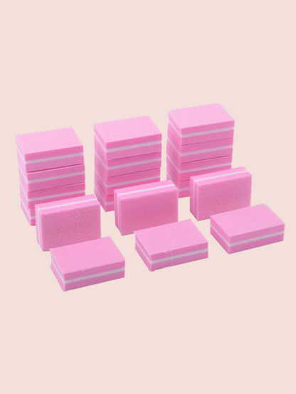 klimonla Pink Mini Nail Buffer Block 180/100 Grit Sponge Nail Polish Sanding Buffer Strips Nail File Blocks Manicure Tools 20pcs