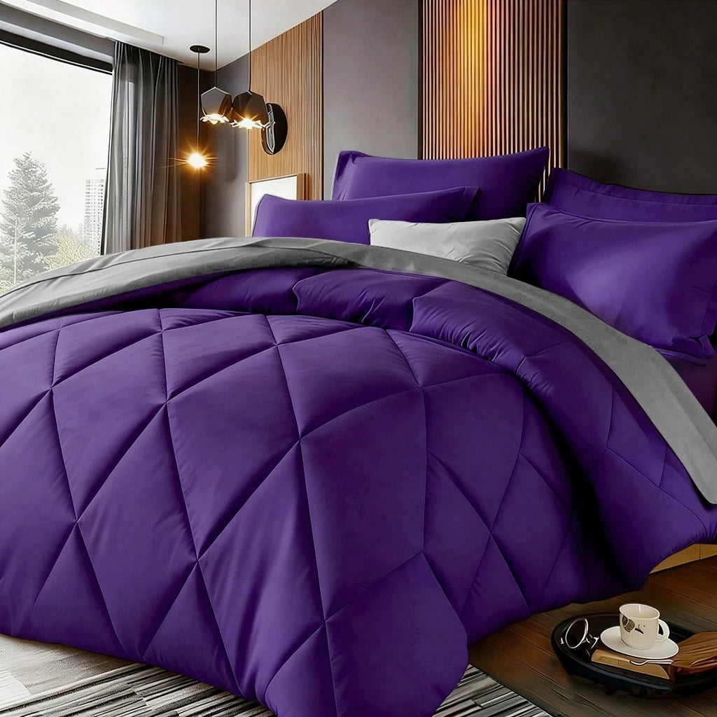 KTABEDDING 2/3PCS Minimalist Luxurious Diamond Grid Large Size Comforter Soft Microfiber Breathable Easy Care For All Seasons Bedding Set With Down Altemative Comforter And Pillowcases Large Size Bedr