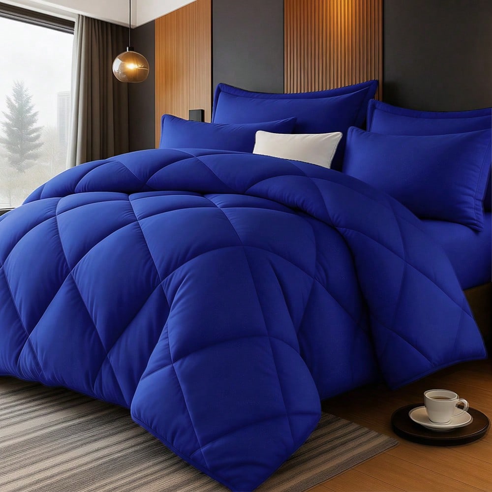 KTABEDDING 2/3PCS Minimalist Luxurious Diamond Grid Large Size Comforter Soft Microfiber Breathable Easy Care For All Seasons Bedding Set With Down Altemative Comforter And Pillowcases Large Size Bedr