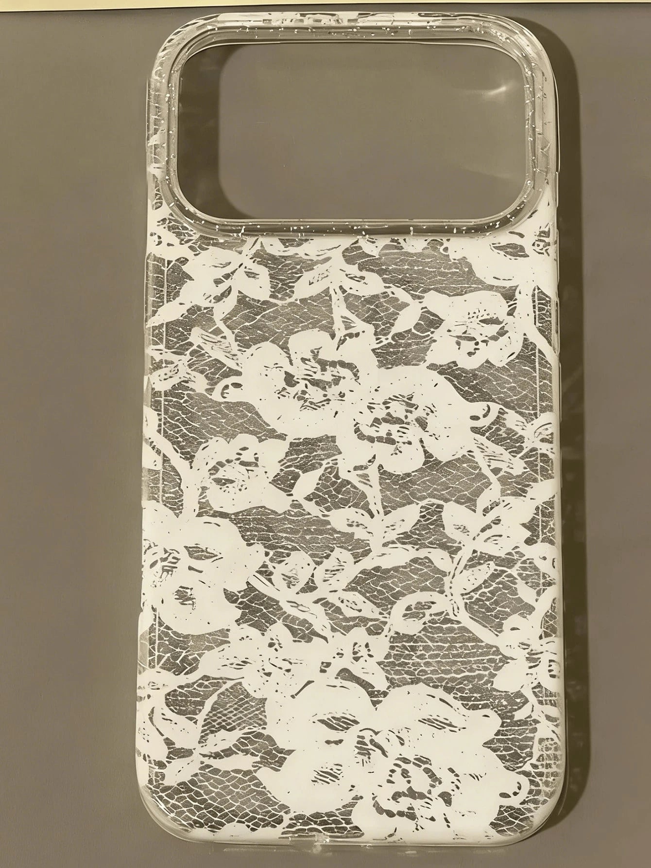 Lace Elements Fashion Phone Cases Shockproof Lace Floral Print Elegant Romantic Glitter Transparent Soft Phone Case, Compatible With IPhone 17 Pro Max, 17 Pro, 17, 16 Pro Max, 16 Pro, 16, 15 Pro Max