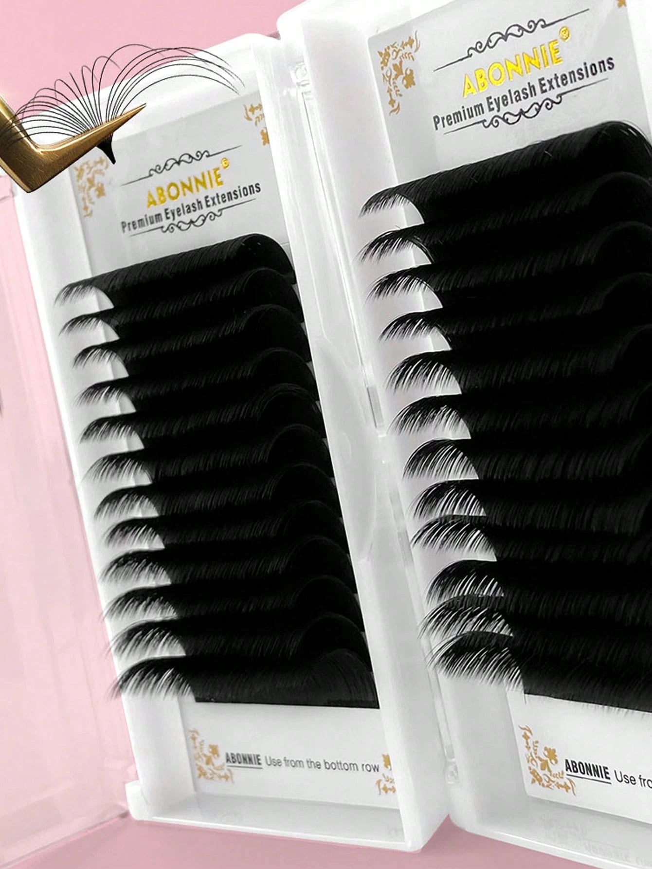LAKANAKU Abonnie 12Rows D Curl Mix Easy Fans Volume Lashes Extensions Auto Fans Eyelashes Extensions False Eyelashes Blooming Easy Fan Volume Cilios Lash Clusters,Eye Lash Clusters,Individual Eyelashe