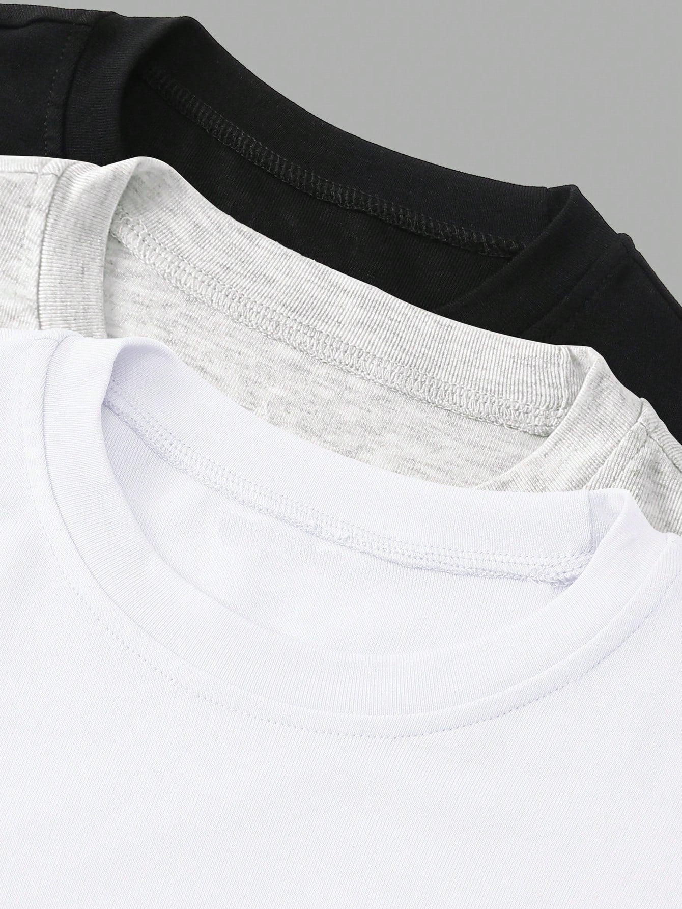 Lalippa 3pcs Women Cotton Long Sleeve Solid Color Fitted Crew Neck T-Shirts