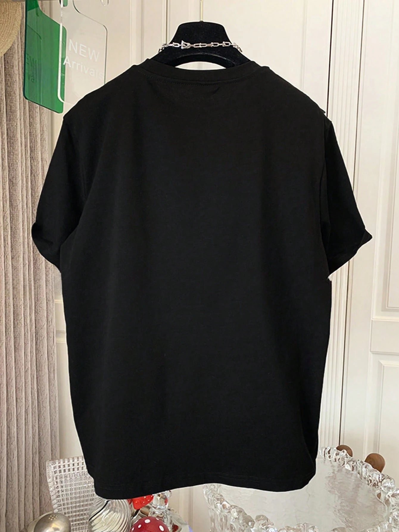 Lalippa Striped Digital Print Fashionable Minimalist Oversized Mid-Length Round Neck Drop Shoulder Women T-Shirt, Gift For Friends